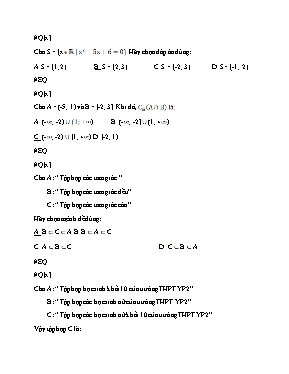 Đề kiểm tra Đại số Lớp 10